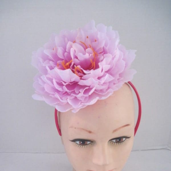 Cheerful Jumbo Soft Pink Peony Flower Fascinator