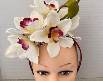 Cream Colored Orchid Headpiece