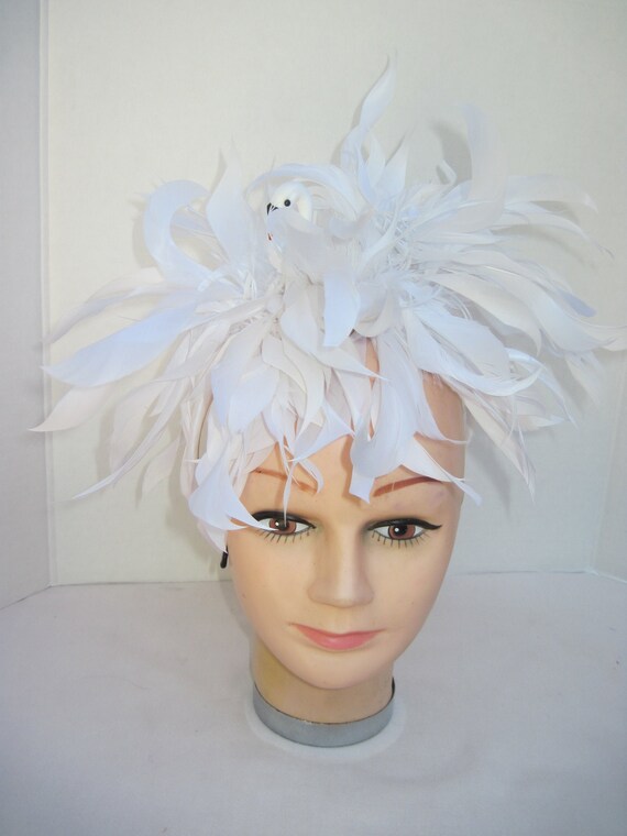 White Swan Spiky Feather Headpiece - Etsy