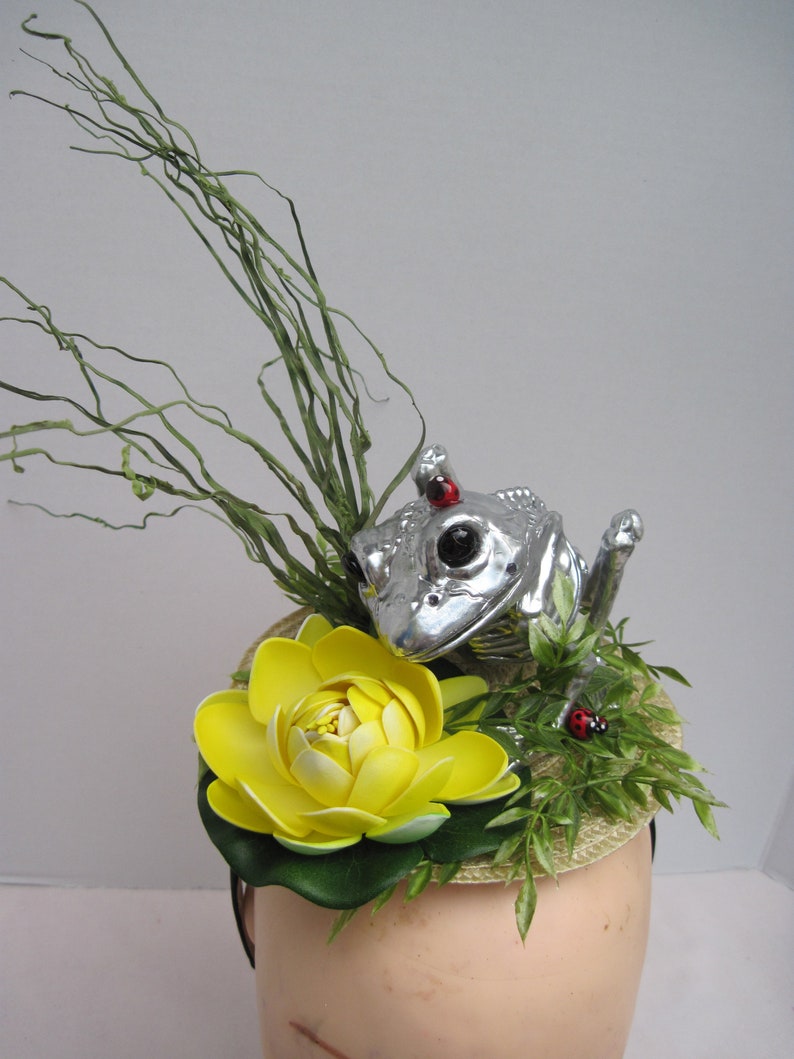 Silver Frog Skeleton on Lily Pad With Lady Bugs Etsy