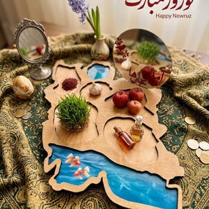 Iran Map Haftsin Display with Calligraphy Mirror image 5