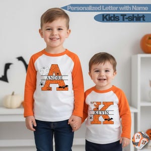 Personalized Halloween Raglan Shirt: Custom Name, Spooky Toddler Outfit