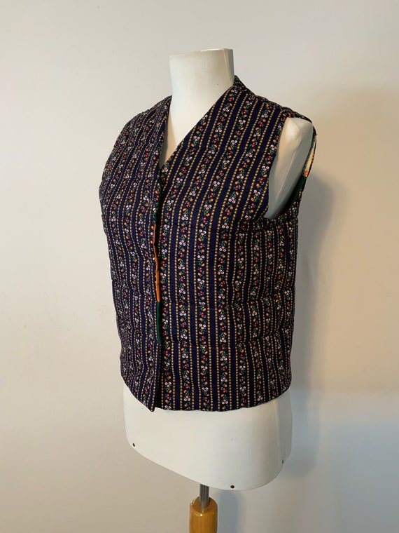 70’s Quilted Calico Hearts Patchwork Reversible P… - image 5