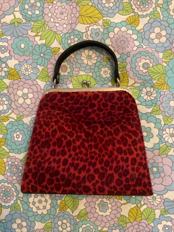 Vintage 90s Hot Topic Red Leopard Purse Punk Rocka
