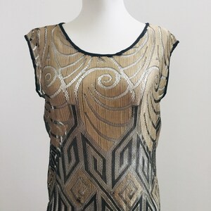 1920s Sheer Drop Waist Scalloped Lace Dress Egyptian Revival Flapper ...
