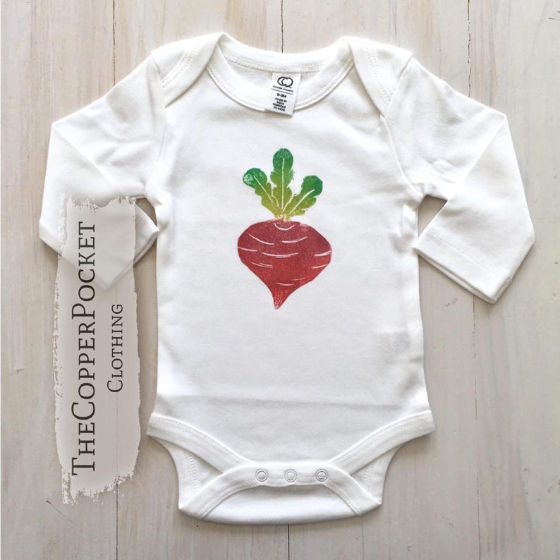 Beet Veggie Baby bodysuit organic baby clothes hippie vegan boy girl newborn clothing hipster foodie vegetable nature garden unisex romper
