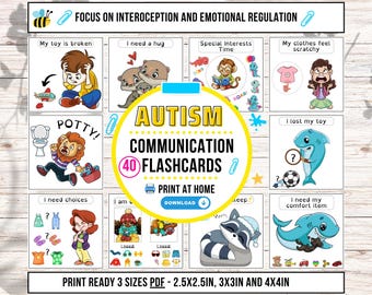 Autism Communication Flashcards: Emotions & Interoception (Digital Download)