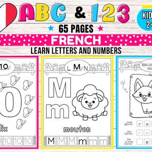 French ABC & Numbers Coloring Book for Kids (PDF Download)