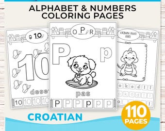 Naucz się chorwackiego alfabetu i cyfr, śledź litery, kolorowanki (pobierz plik PDF)