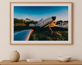 Aviation Wall Decor – Vintage Plane Photograph, Rustic Aircraft Print, Unique Pilot & Traveler Gift