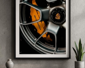 Yellow Porsche Brake Caliper Wall Art Digital Download