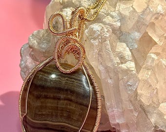 Aragonite Pendant | Wire Wrapped | Handmade