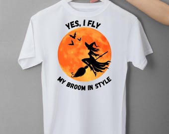 Camiseta divertida de bruja / Camiseta gráfica espeluznante de Halloween