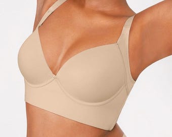 Full support Longline Bra Smoothing Back Lift and Shape Comfortable everyday Bra Underwire Bra