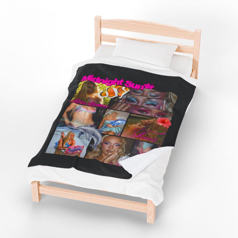 Midnight Sun Zara Larsson Velveteen Plush Blanket | beach, mermaid, glam visuals image 13