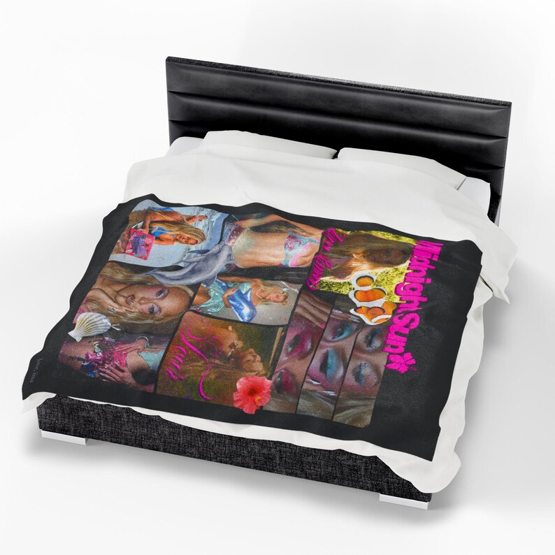 Midnight Sun Zara Larsson Velveteen Plush Blanket | beach, mermaid, glam visuals image 17