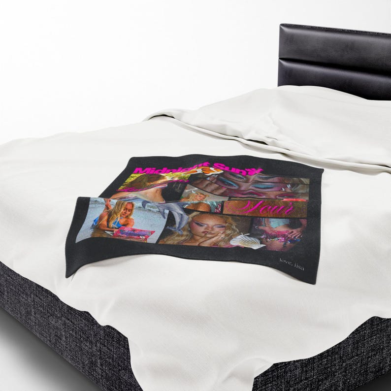 Midnight Sun Zara Larsson Velveteen Plush Blanket | beach, mermaid, glam visuals image 19