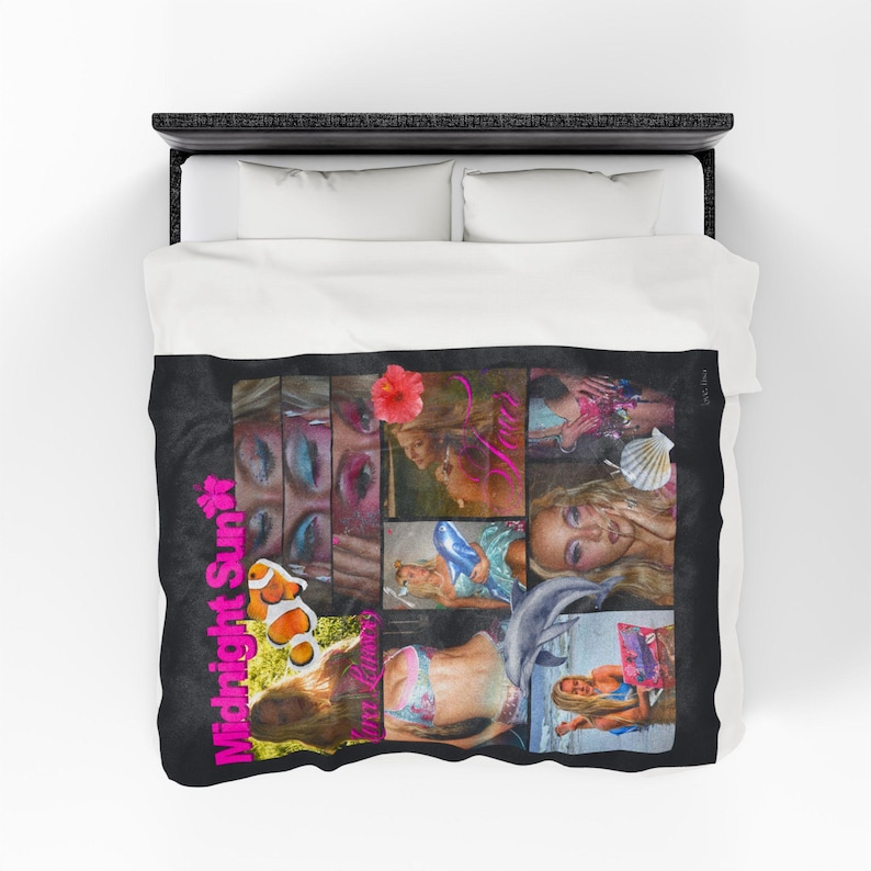 Midnight Sun Zara Larsson Velveteen Plush Blanket | beach, mermaid, glam visuals image 20