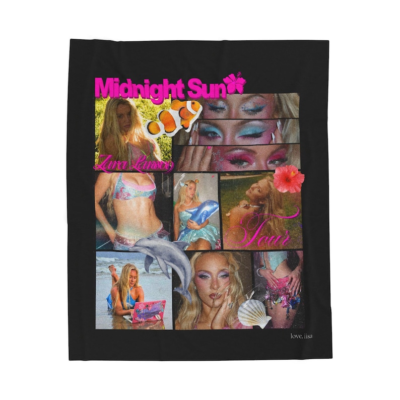 Midnight Sun Zara Larsson Velveteen Plush Blanket | beach, mermaid, glam visuals image 1