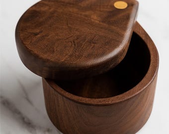 Walnut Salt Cellar with Lid | Small