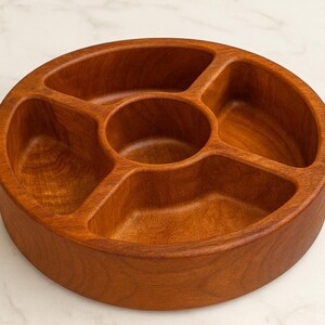 Wooden Snack Tray | 5-Compartment Charcuterie Serving Dish