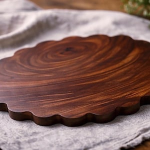 Walnut Scalloped Cheese Board | Rustic Serving Board
