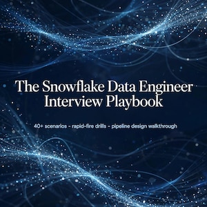 Snowflake Data Engineer Interview Playbook PDF | 44 Scenario Questions with Model Answers | Snowflake SQL Interview Prep Guide