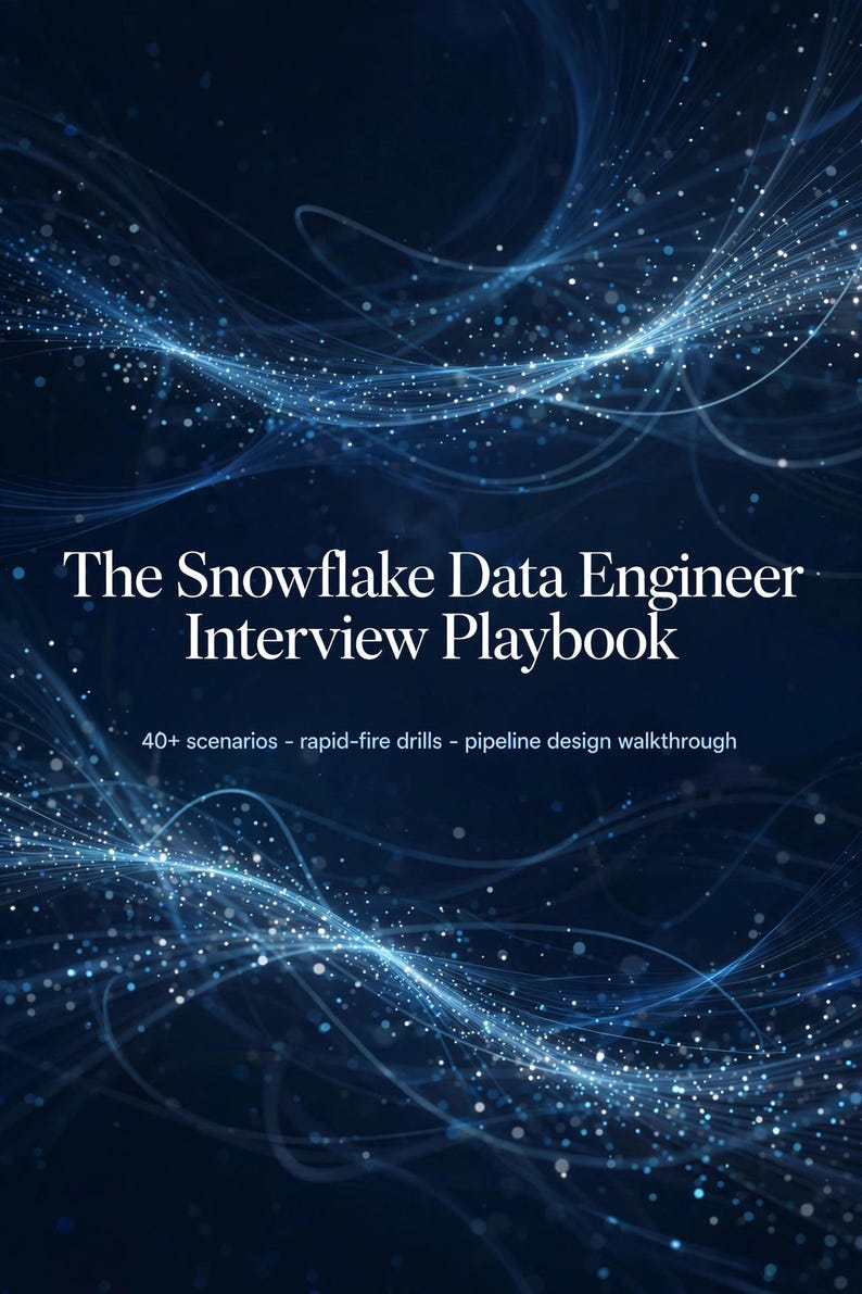 Snowflake Data Engineer Interview Playbook PDF | 44 Scenario Questions with Model Answers | Snowflake SQL Interview Prep Guide image 1