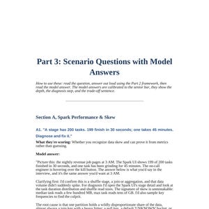 Databricks Data Engineer Interview Playbook PDF | 44 Scenario Questions with Model Answers | PySpark SQL Interview Prep Guide | DE Interview image 3