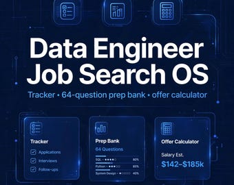 Data Engineer Job Search Organizer | Interview Prep Tracker App | SQL Python Spark Interview Questions | Job Application Tracker HTML