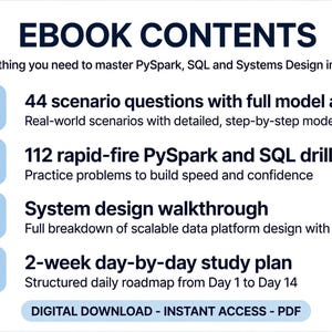 Databricks Data Engineer Interview Playbook PDF | 44 Scenario Questions with Model Answers | PySpark SQL Interview Prep Guide | DE Interview image 2