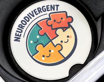 Neurodivergent car coaster autism awareness autistic gift small audhd mental health neuro disorder spectrum walk party favor fundraiser