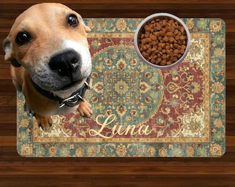 Alfombrilla personalizada para perros, alfombrilla para cuencos de perros, alfombrilla para cuencos de gatos, alfombrilla para comida de mascotas, alfombrilla para comida de gatos, alfombrilla para comida de perros, mantel individual personalizado con el nombre de la mascota