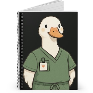 Medical assistant notebook with cute goose design, gift for coworker, medical scribe, healthcare accessory, work notebook, journal for work