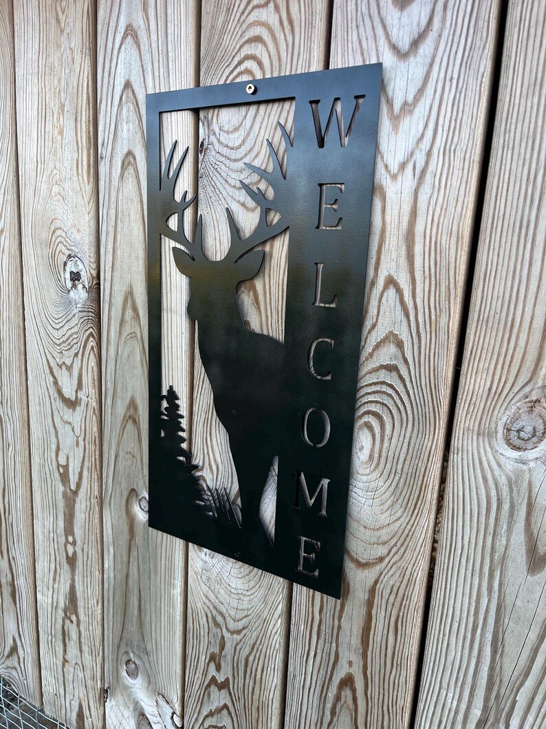 Metal Welcome Sign for Front Porch | Welcome Sign for Deer Hunters ...