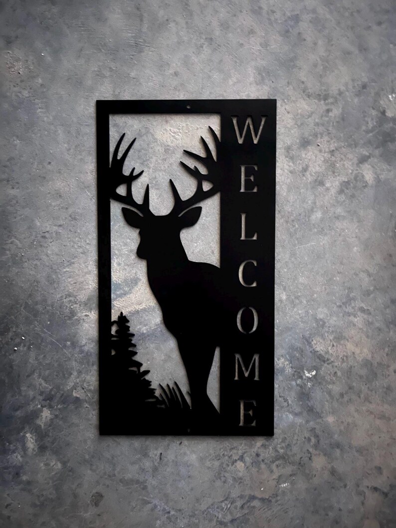 Metal Welcome Sign for Front Porch | Welcome Sign for Deer Hunters ...