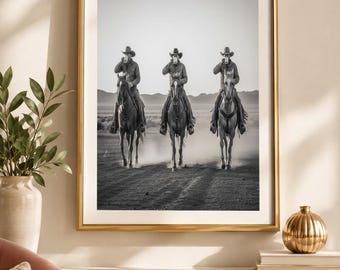 Cowboy Coffee Art, Black And White Western Photo Digital Download