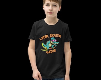 Later Skater Gator Kids Shirt | Alligator Skateboard Graphic Tee
