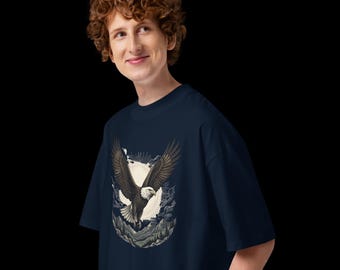 Organic Cotton Eagle Mountain Graphic T-Shirt, Vintage Wildlife Streetwear Tee