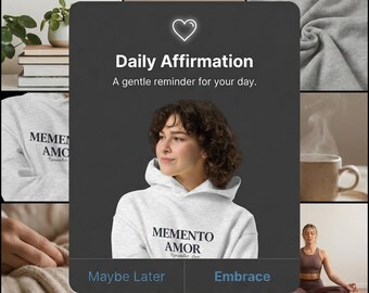 Memento Amor Oversized Hoodie | Latin Quote, Self Love Gift