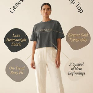 Genesis Heavyweight Crop Top | Inspirational Women's Tee