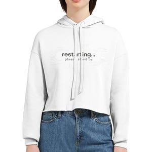 Restoring Please Stand By-hoody, Glitch Tech Humor-trui, retro gamersweater