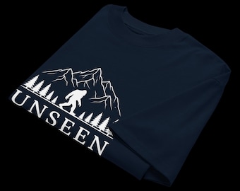 Unseen Bigfoot Organic Cotton Oversized Tee, Cryptid Streetwear Sasquatch Shirt