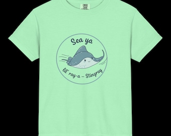 Sea Ya Stingray T-Shirt, Comfort Colors Youth Summer Tee, Cute Ocean Animal Shirt, Kids Marine Life Outfit, Fun Sea Creature Apparel