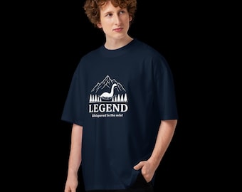 Organic Cotton Loch Ness Monster Oversized Tee, Minimalist Nessie Graphic Shirt