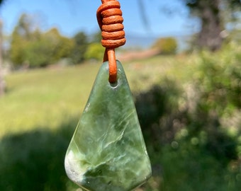 Yukon Jade and Leather Necklace