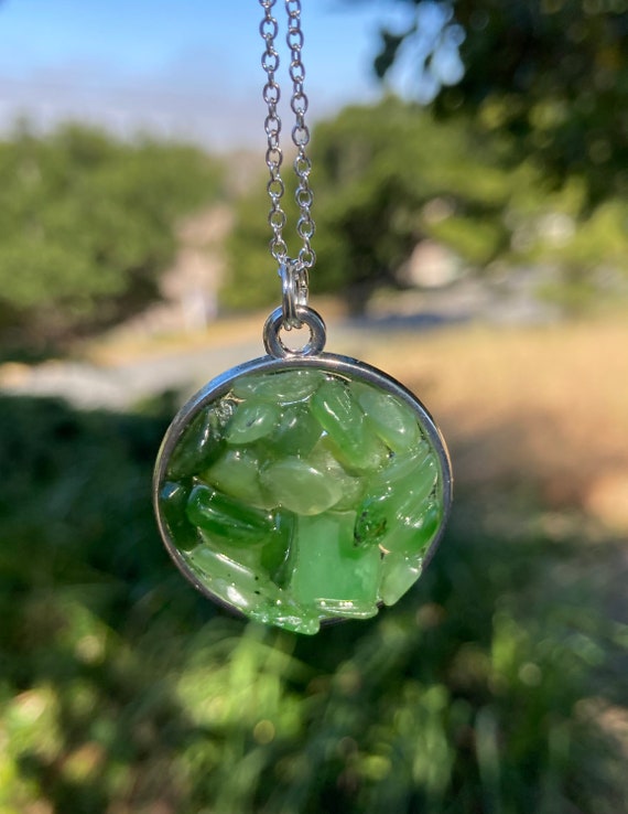 Resin and British Columbia Jade Necklace Etsy