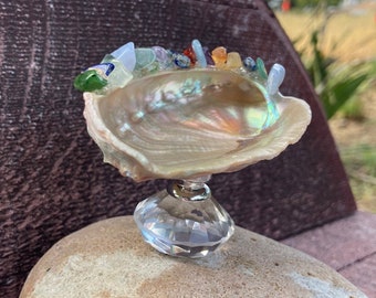 Abalone and Gemstone Jewelry Dish