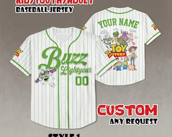 Maglia da baseball personalizzata di Buzz Lightyear, magliette della famiglia Toy Story