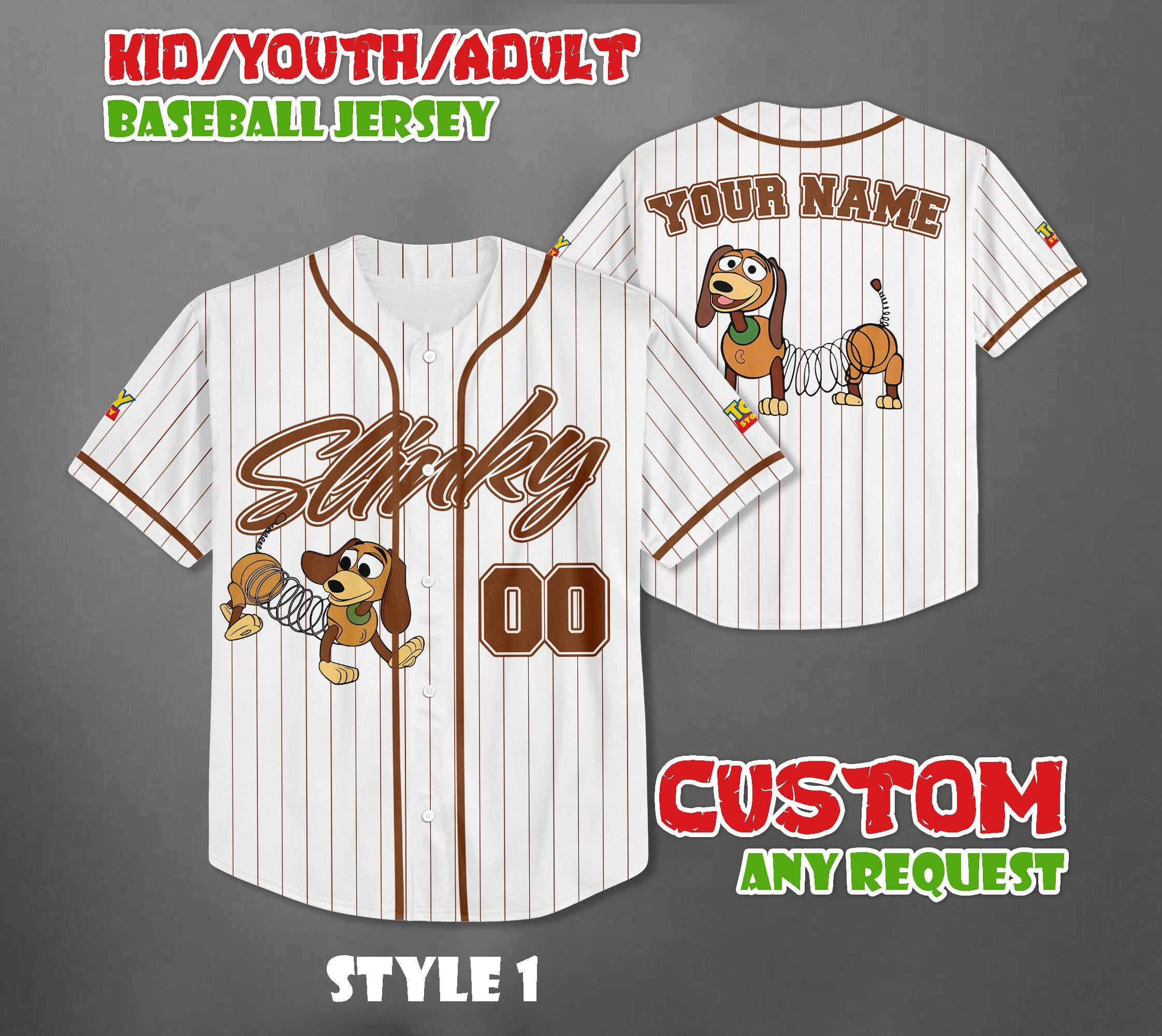 Discover Personalized Slinky Dog Baseball Jersey, Custom Toy Story Outfit